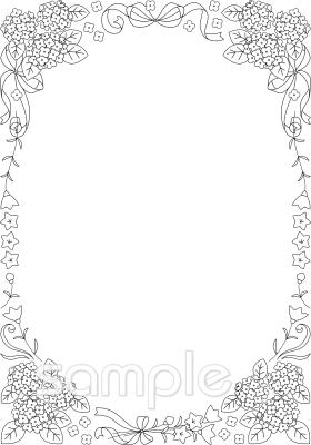 ユニーク紫陽花 イラスト モノクロ ディズニー帝国