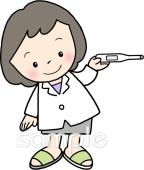 学習塾や教室向け先生 体温計無料イラストお試しフリー素材(カット)