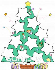 学習塾や教室向けクリスマスツリー無料イラストお試しフリー素材(カット)