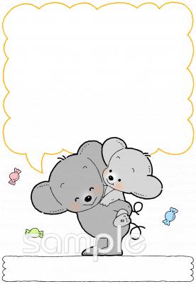 学習塾や教室向け親子 ねずみ無料イラストお試しフリー素材(カット)