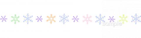 学習塾や教室向け飾りけい 雪の結晶無料イラストお試しフリー素材(カット)
