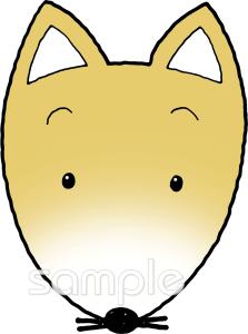 学習塾や教室向けキツネ お面無料イラストお試しフリー素材(カット)