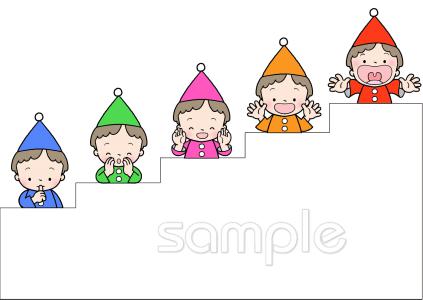 学習塾や教室向け掲示 声の大きさ無料イラストお試しフリー素材(カット)