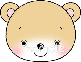 学習塾や教室向けクマ お面無料イラストお試しフリー素材(カット)