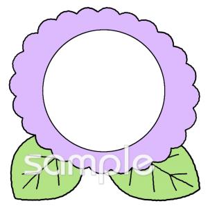 学習塾や教室向けあじさい 文字枠無料イラストお試しフリー素材(カット)