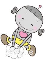 学習塾や教室向け手を洗う ロボット無料イラストお試しフリー素材(カット)