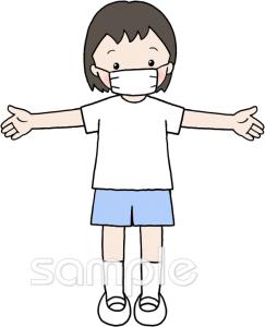 学習塾や教室向けマスク 離れて無料イラストお試しフリー素材(カット)