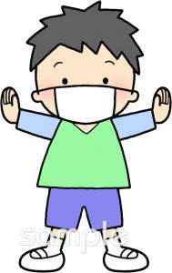 学習塾や教室向け男の子 両手を広げる無料イラストお試しフリー素材(カット)