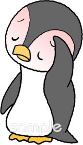 学習塾や教室向けペンギン 具合が悪い無料イラストお試しフリー素材(カット)