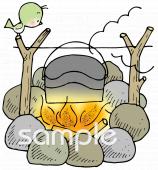 学習塾や教室向け飯ごう炊さん無料イラストお試しフリー素材(カット)