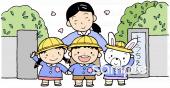 学習塾や教室向け園児 通園無料イラストお試しフリー素材(カット)
