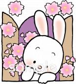 学習塾や教室向け窓 うさぎ無料イラストお試しフリー素材(カット)