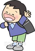 学習塾や教室向けランドセル 男の子無料イラストお試しフリー素材(カット)