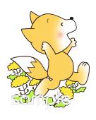 学習塾や教室向け菜の花 キツネ無料イラストお試しフリー素材(カット)