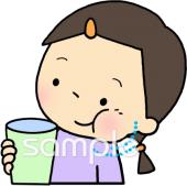 学習塾や教室向けブクブクうがい無料イラストお試しフリー素材(カット)
