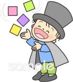 学習塾や教室向けマジシャン無料イラストお試しフリー素材(カット)