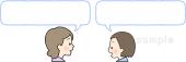 学習塾や教室向け会話 大人と子供無料イラストお試しフリー素材(カット)