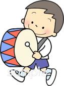学習塾や教室向け太鼓 子供無料イラストお試しフリー素材(カット)