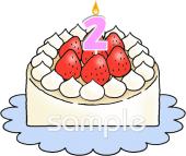 学習塾や教室向けケーキ 数字キャンドル無料イラストお試しフリー素材(カット)