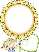 学習塾や教室向け子ども ヒマワリ無料イラストお試しフリー素材(カット)