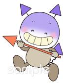 学習塾や教室向け虫歯菌無料イラストお試しフリー素材(カット)