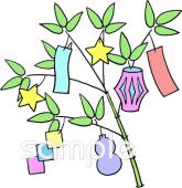 学習塾や教室向け七夕飾り無料イラストお試しフリー素材(カット)