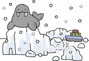 児童福祉施設向けセイウチ無料イラストお試しフリー素材(カット)