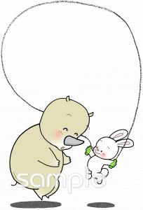 児童福祉施設向けなわとび無料イラストお試しフリー素材(カット)