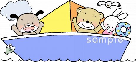 児童福祉施設向け夏休み ヨット無料イラストお試しフリー素材(カット)