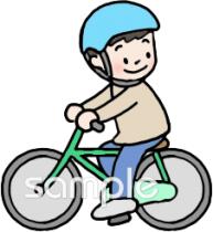 児童福祉施設向け自転車 振り返る無料イラストお試しフリー素材(カット)