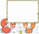 児童福祉施設向けお知らせ カニ無料イラストお試しフリー素材(カット)