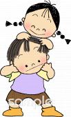 児童福祉施設向け肩車無料イラストお試しフリー素材(カット)