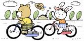 児童福祉施設向けサイクリング無料イラストお試しフリー素材(カット)