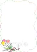 児童福祉施設向けチューリップ 花のメッセージカード無料イラストお試しフリー素材(カット)