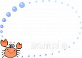 児童福祉施設向けフレーム カニ無料イラストお試しフリー素材(カット)