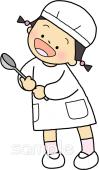 児童福祉施設向け給食当番 女の子無料イラストお試しフリー素材(カット)