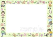 児童福祉施設向けフレーム こども ペット無料イラストお試しフリー素材(カット)