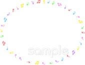 児童福祉施設向けフレーム 音符無料イラストお試しフリー素材(カット)