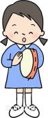 児童福祉施設向け女の子 タンバリン無料イラストお試しフリー素材(カット)