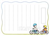 児童福祉施設向けめあてカード 自転車無料イラストお試しフリー素材(カット)