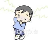 児童福祉施設向け頭が痛い無料イラストお試しフリー素材(カット)