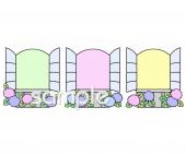 児童福祉施設向けあじさい 窓無料イラストお試しフリー素材(カット)