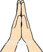 児童福祉施設向け手を合わせる無料イラストお試しフリー素材(カット)