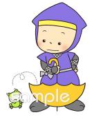 児童福祉施設向け忍者 傘無料イラストお試しフリー素材(カット)