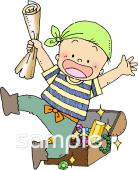 老人ホームやデイサービス向け宝探し無料イラストお試しフリー素材(カット)