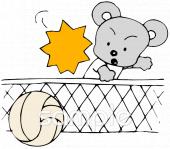 老人ホームやデイサービス向けバレーボール アタック無料イラストお試しフリー素材(カット)