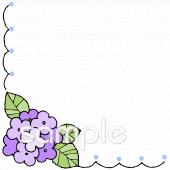 老人ホームやデイサービス向けあじさい コーナー枠無料イラストお試しフリー素材(カット)