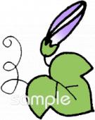 老人ホームやデイサービス向け朝顔 つぼみ無料イラストお試しフリー素材(カット)