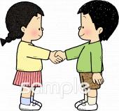 老人ホームやデイサービス向け握手無料イラストお試しフリー素材(カット)