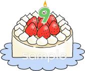 老人ホームやデイサービス向けケーキ 数字キャンドル無料イラストお試しフリー素材(カット)